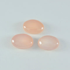 Riyogems 1pc cabochon de quartz rose rose 10x12mm forme ovale gemme de qualité surprenante