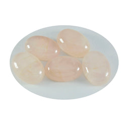 Riyogems 1pc cabochon de quartz rose rose 10x14mm forme ovale pierres précieuses de merveilleuse qualité