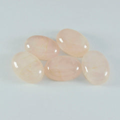 Riyogems, 1 pieza, cabujón de cuarzo rosa, 10x14mm, forma ovalada, gemas de calidad maravillosa