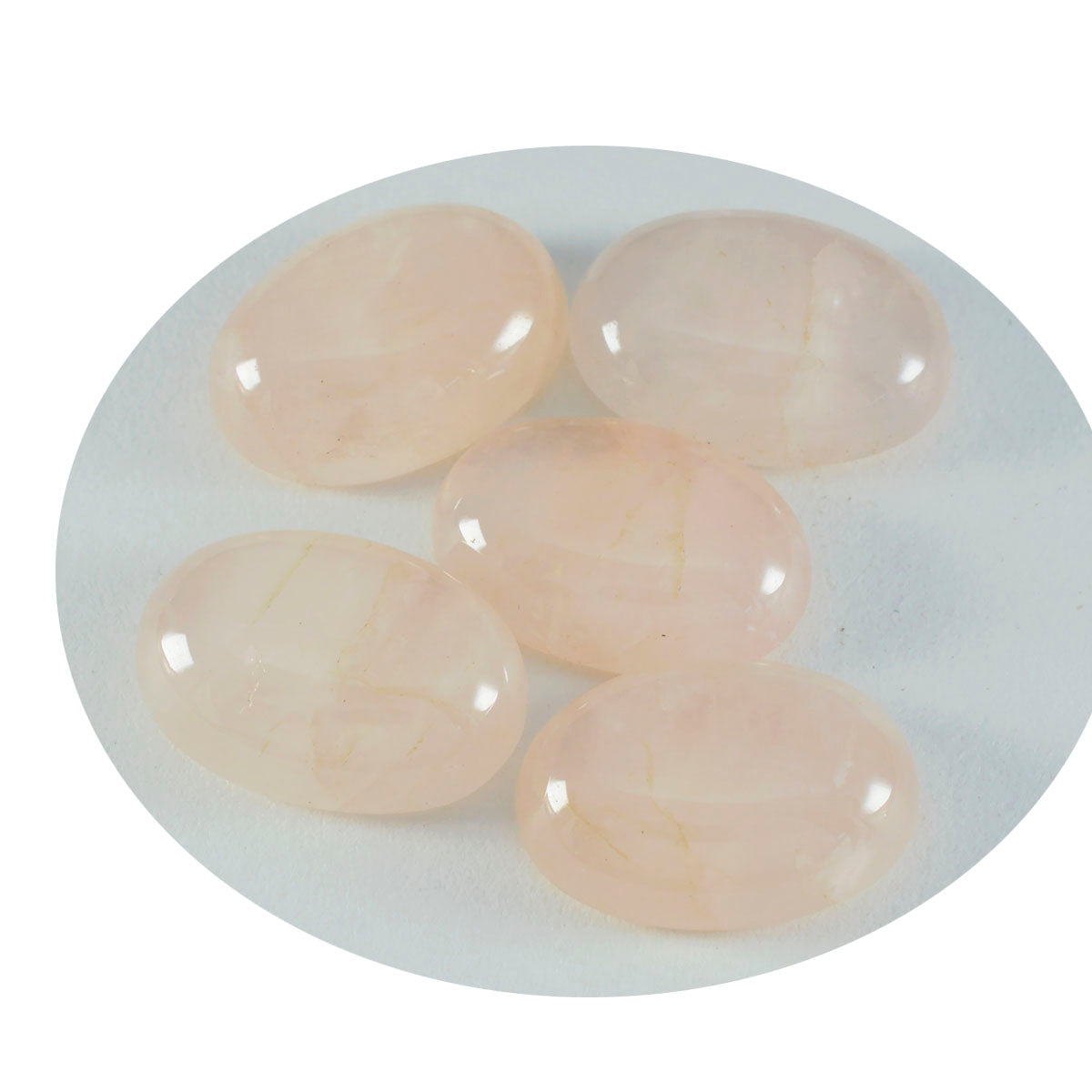 Riyogems 1pc cabochon de quartz rose rose 12x16mm forme ovale pierre de qualité douce