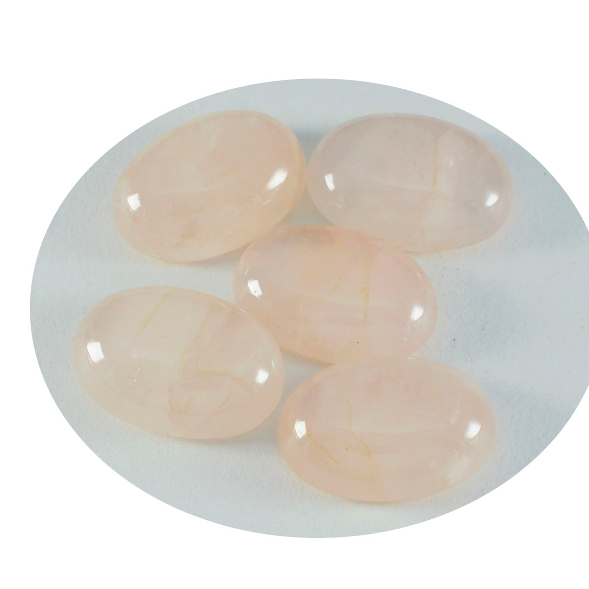 Riyogems 1 Stück rosa Rosenquarz-Cabochon, 12 x 16 mm, ovale Form, süßer Qualitätsstein