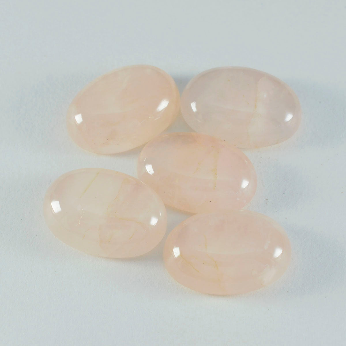 Riyogems, 1 pieza, cabujón de cuarzo rosa, 12x16mm, forma ovalada, piedra de calidad dulce