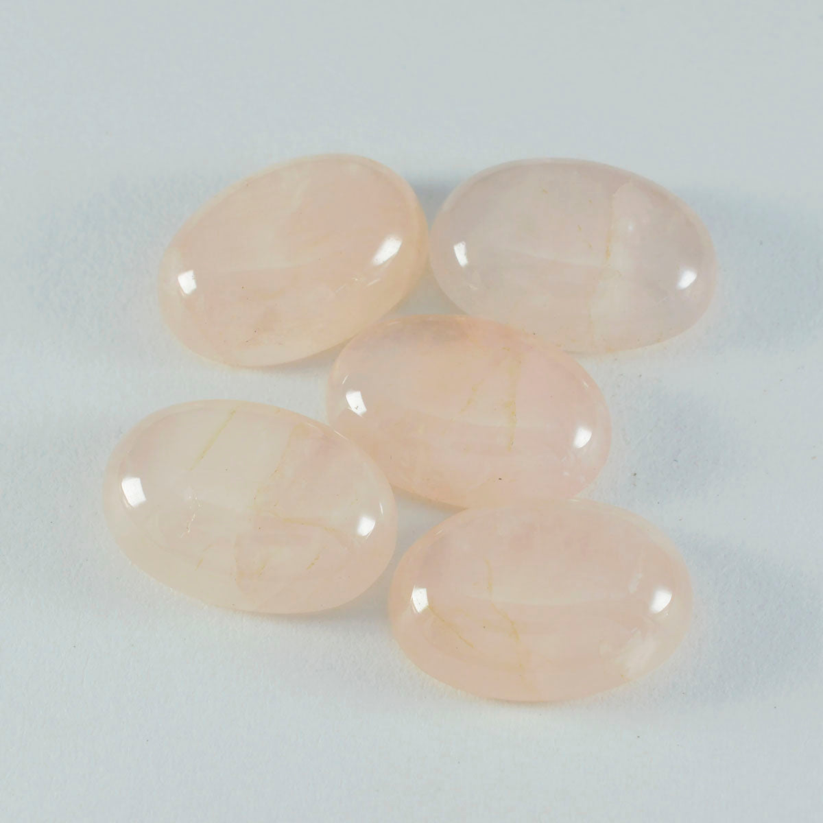 Riyogems 1 Stück rosa Rosenquarz-Cabochon, 12 x 16 mm, ovale Form, süßer Qualitätsstein