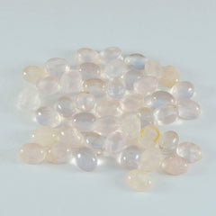 riyogems 1pc ピンク ローズクォーツ カボション 3x5 mm 楕円形の優れた品質の宝石