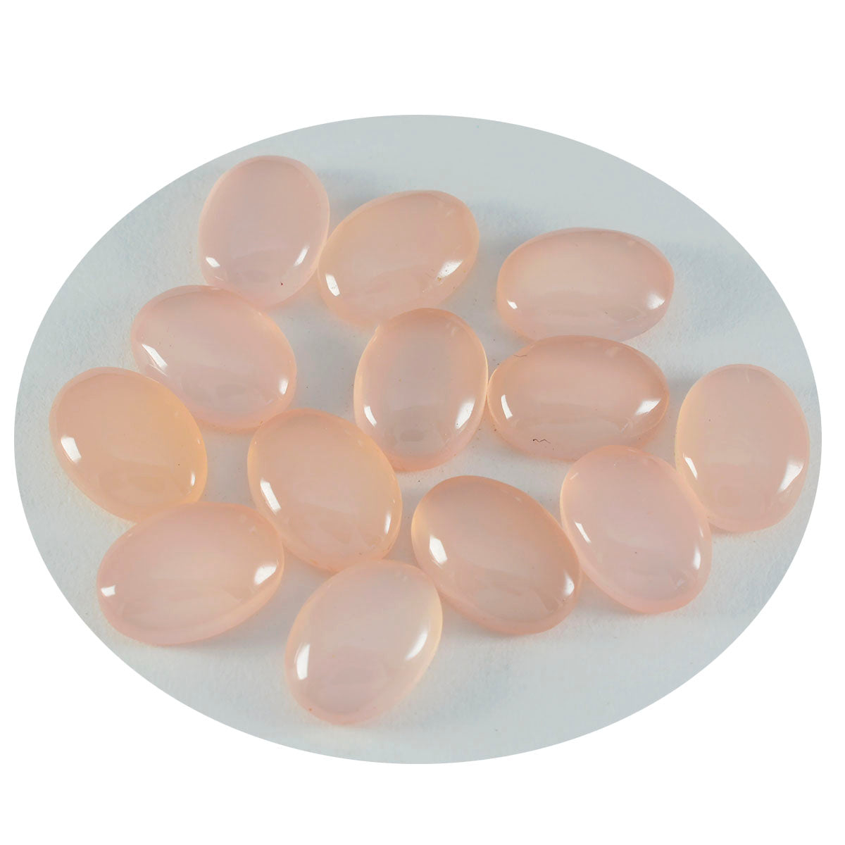 Riyogems 1PC roze rozenkwarts cabochon 8x10 mm ovale vorm geweldige kwaliteit losse steen