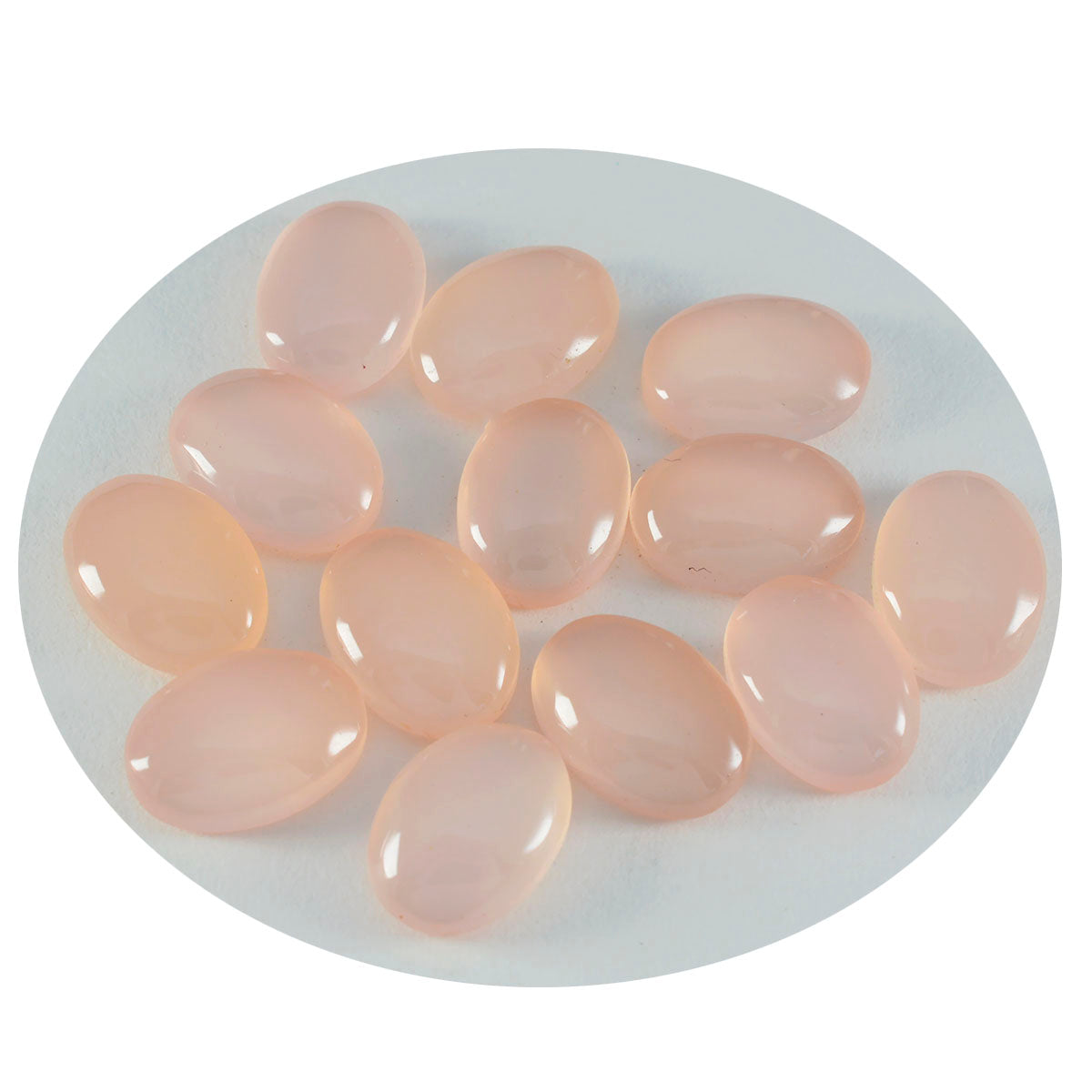 riyogems 1 pz cabochon di quarzo rosa rosa 8x10 mm forma ovale pietra sfusa di grande qualità