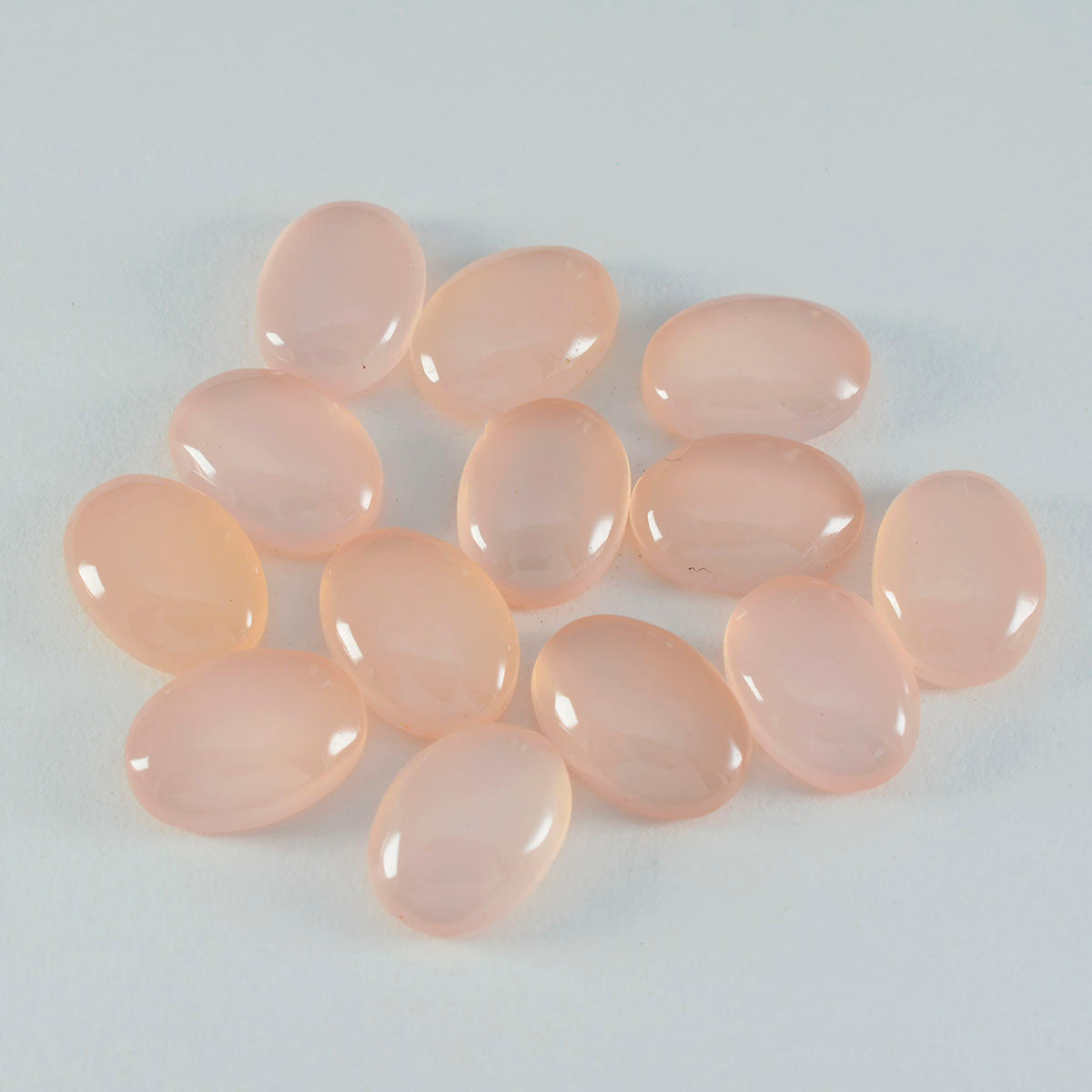 riyogems 1 st rosa rosékvarts cabochon 8x10 mm oval form lös sten av hög kvalitet