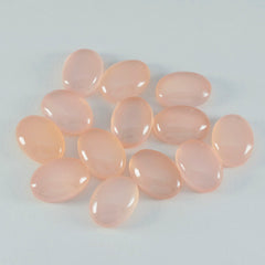 riyogems 1 st rosa rosékvarts cabochon 8x10 mm oval form lös sten av hög kvalitet
