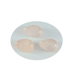 Riyogems 1pc cabochon de quartz rose rose 12x16mm forme de poire pierres précieuses de qualité aa