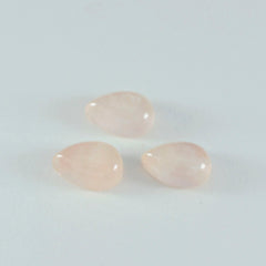 riyogems 1 pz cabochon di quarzo rosa rosa 12x16 mm a forma di pera, gemme di qualità aa