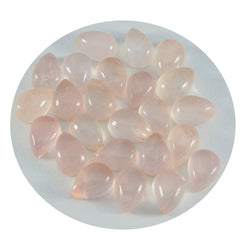 Riyogems 1 pc cabochon de quartz rose rose 5x7 mm en forme de poire qualité impressionnante gemme en vrac