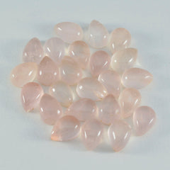 Riyogems 1PC Pink Rose Quartz Cabochon 5x7 mm Pear Shape awesome Quality Loose Gem