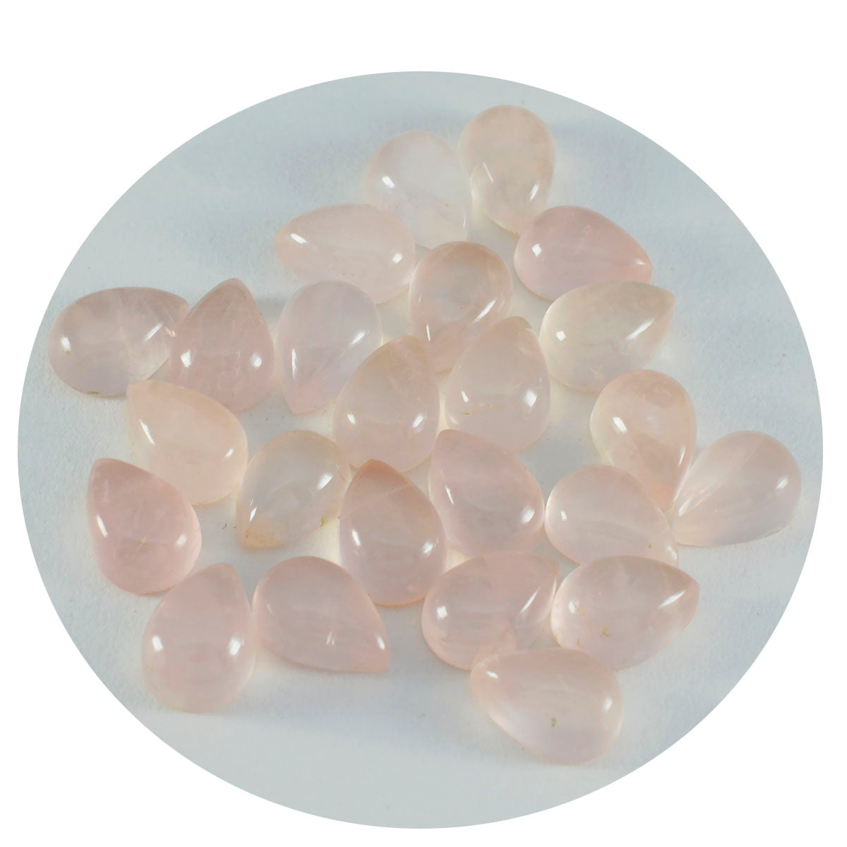 Riyogems 1PC Pink Rose Quartz Cabochon 6x9 mm Pear Shape beauty Quality Loose Gems