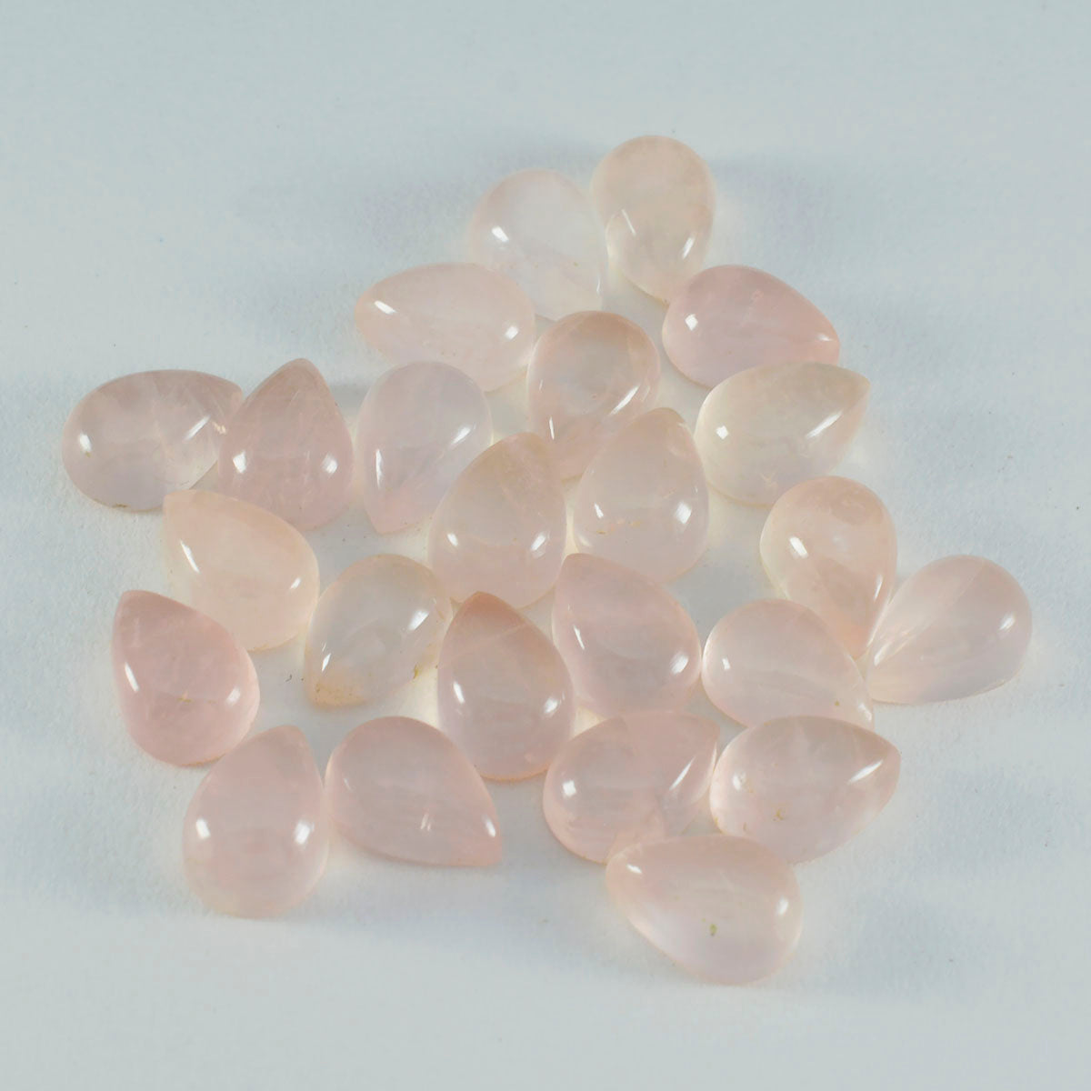 Riyogems 1pc cabochon de quartz rose rose 6x9mm forme de poire beauté qualité pierres précieuses en vrac