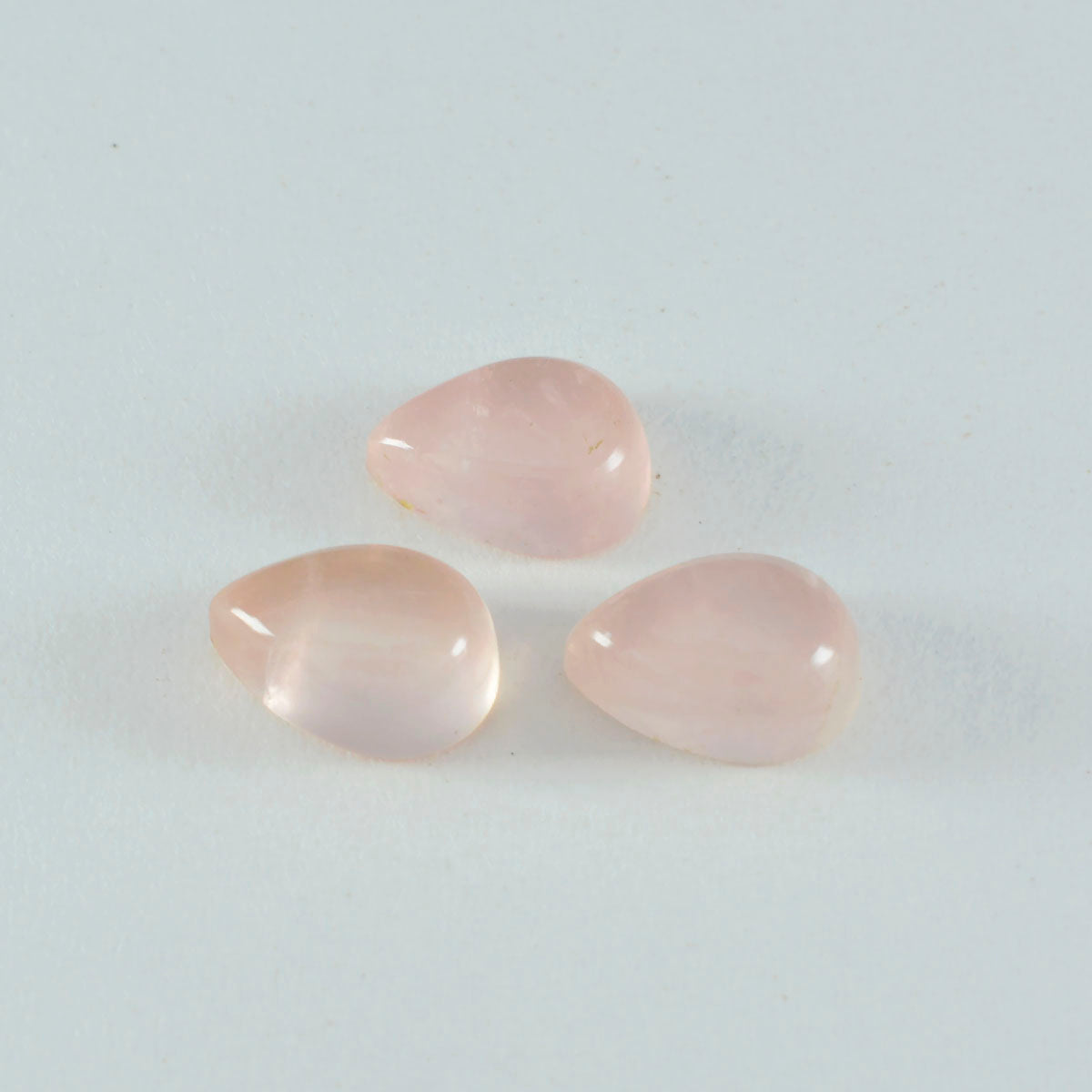 riyogems 1 st rosa rosékvarts cabochon 7x10 mm päronform fantastisk kvalitet lös sten