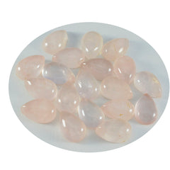 Riyogems 1PC Pink Rose Quartz Cabochon 8x12 mm Pear Shape cute Quality Loose Gemstone