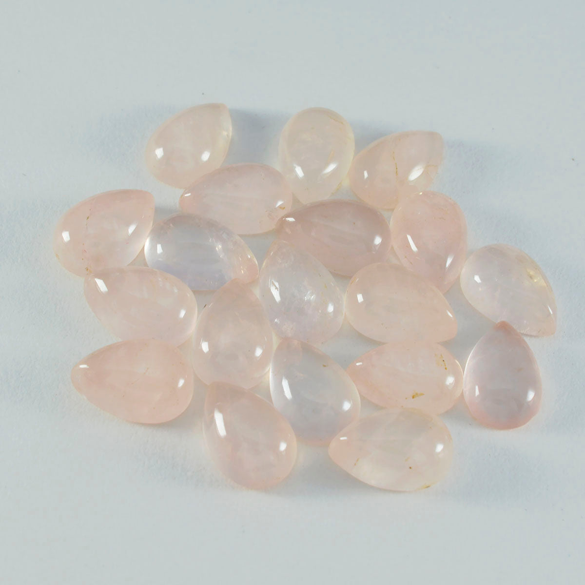 Riyogems 1pc cabochon de quartz rose rose 8x12mm forme de poire jolie qualité pierre précieuse en vrac