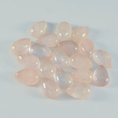 Riyogems 1pc cabochon de quartz rose rose 8x12mm forme de poire jolie qualité pierre précieuse en vrac