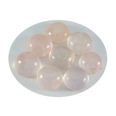 Riyogems 1PC Pink Rose Quartz Cabochon 10x10 mm Round Shape attractive Quality Gems