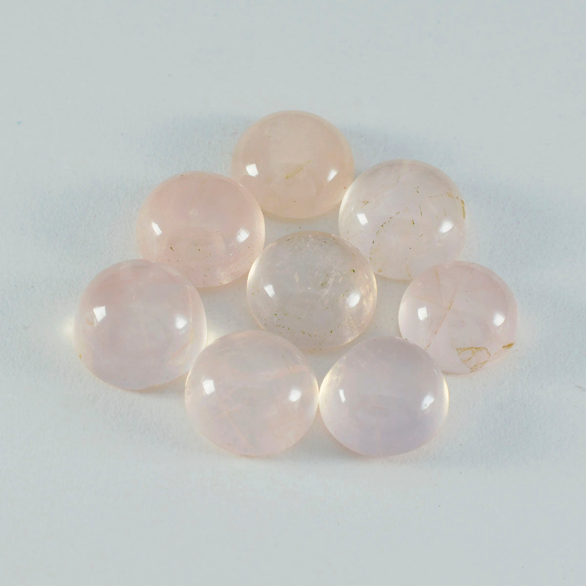 Riyogems 1PC roze rozenkwarts cabochon 10x10 mm ronde vorm aantrekkelijke kwaliteitsedelstenen