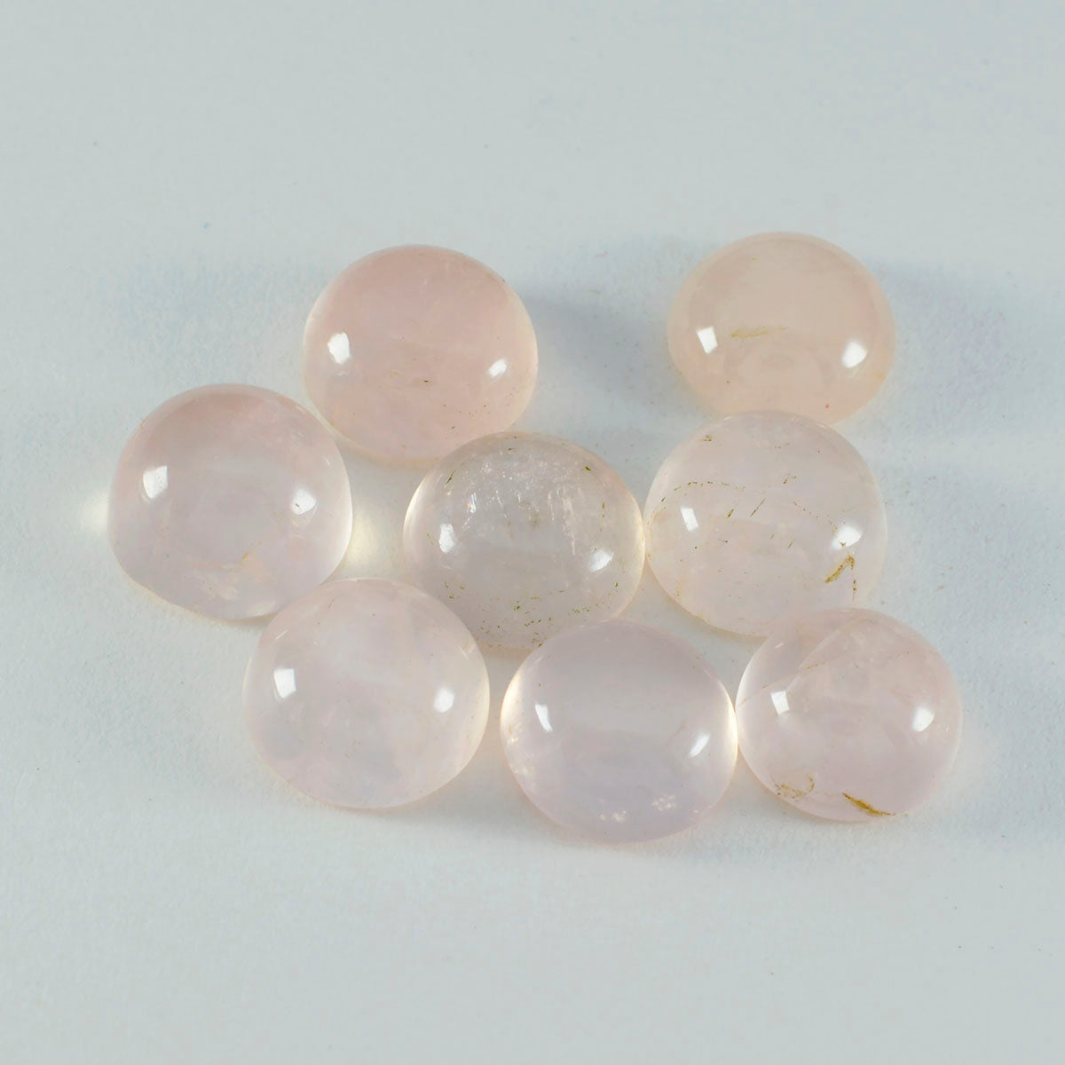 1 cabujón de cuarzo rosa de riyogems, 12x12 mm, forma redonda, piedra preciosa de buena calidad
