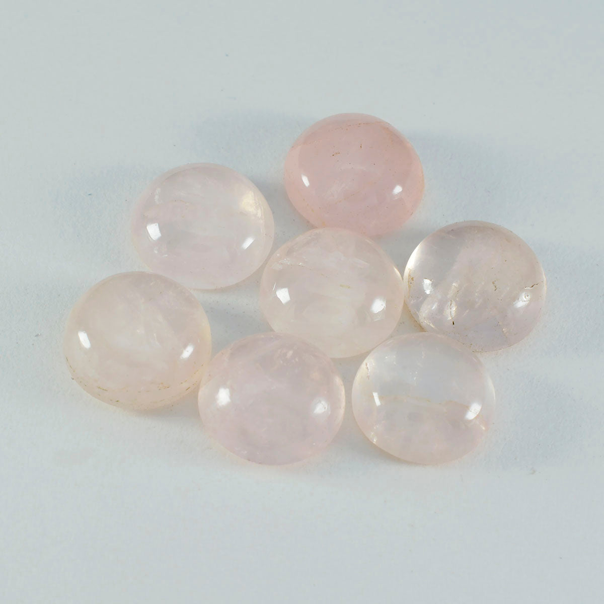 Riyogems 1PC Pink Rose Quartz Cabochon 14x14 mm Round Shape nice-looking Quality Loose Gems