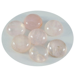 Riyogems 1pc cabochon de quartz rose rose 15x15mm forme ronde excellente qualité pierre en vrac