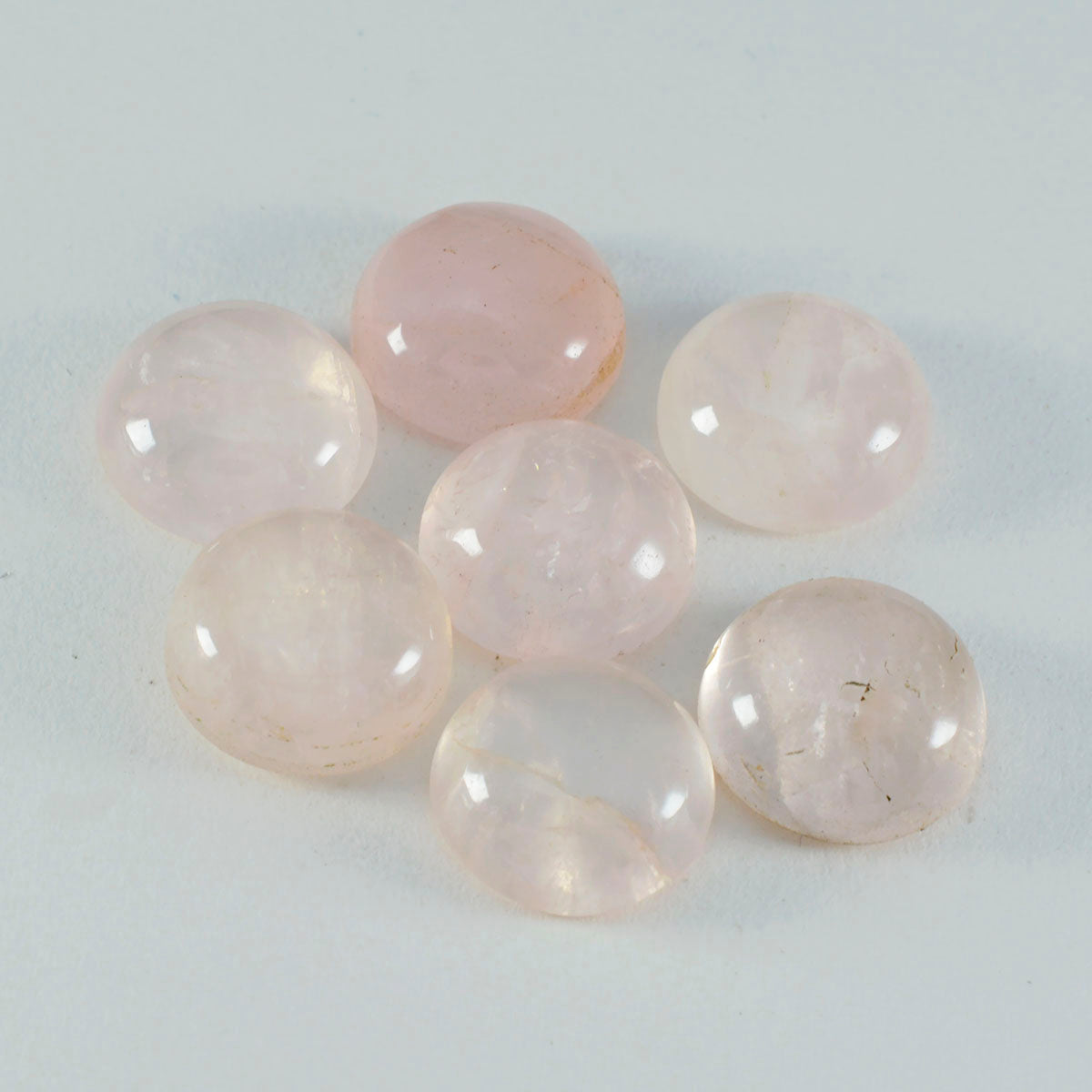 Riyogems 1PC Pink Rose Quartz Cabochon 15x15 mm Round Shape excellent Quality Loose Stone