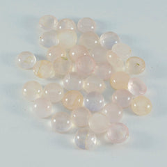riyogems 1pc cabochon de quartz rose rose 4x4 mm forme ronde a+ pierre précieuse de qualité