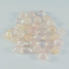 riyogems 1 шт. кабошон из розового кварца 5x5 мм круглой формы + 1 качество, свободный драгоценный камень