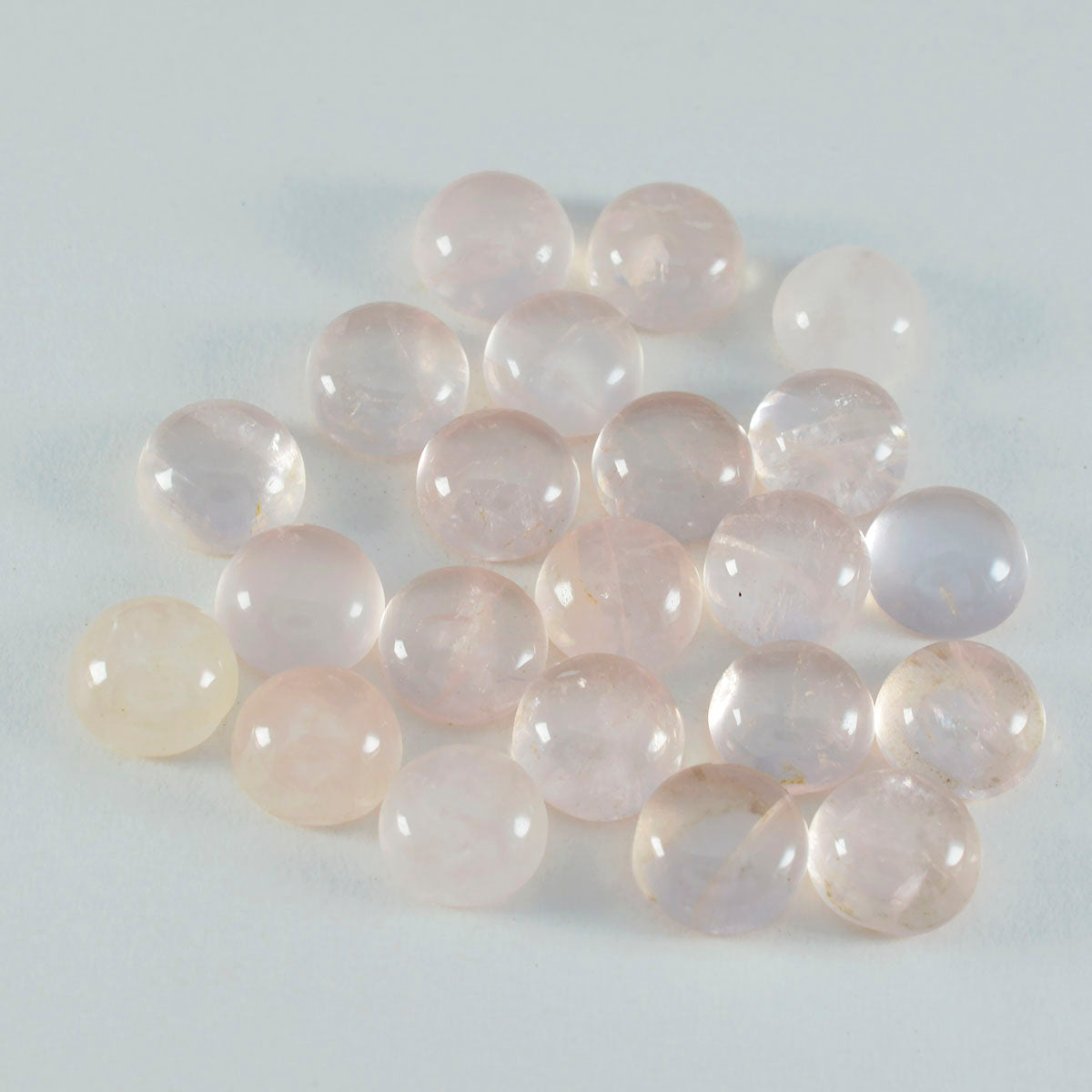 Riyogems, 1 pieza, cabujón de cuarzo rosa, 6x6mm, forma redonda, gemas sueltas de calidad A1