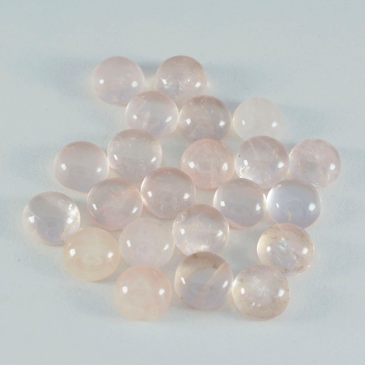 Riyogems 1 pc cabochon de quartz rose rose 7x7 mm forme ronde bonne qualité pierre en vrac