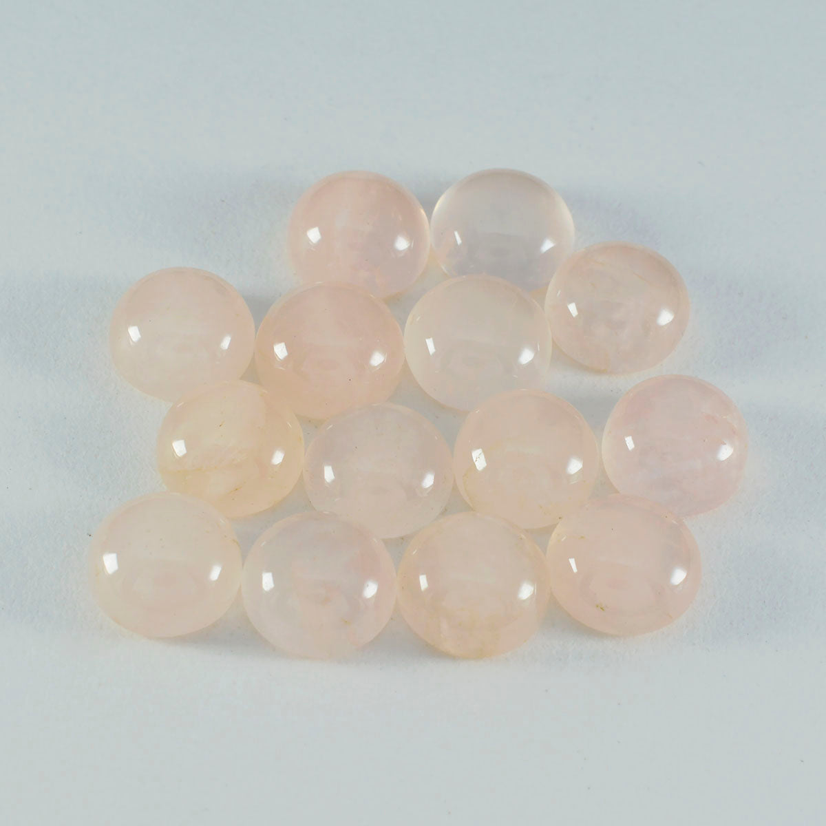 Riyogems 1PC Pink Rose Quartz Cabochon 9x9 mm Round Shape beautiful Quality Gem