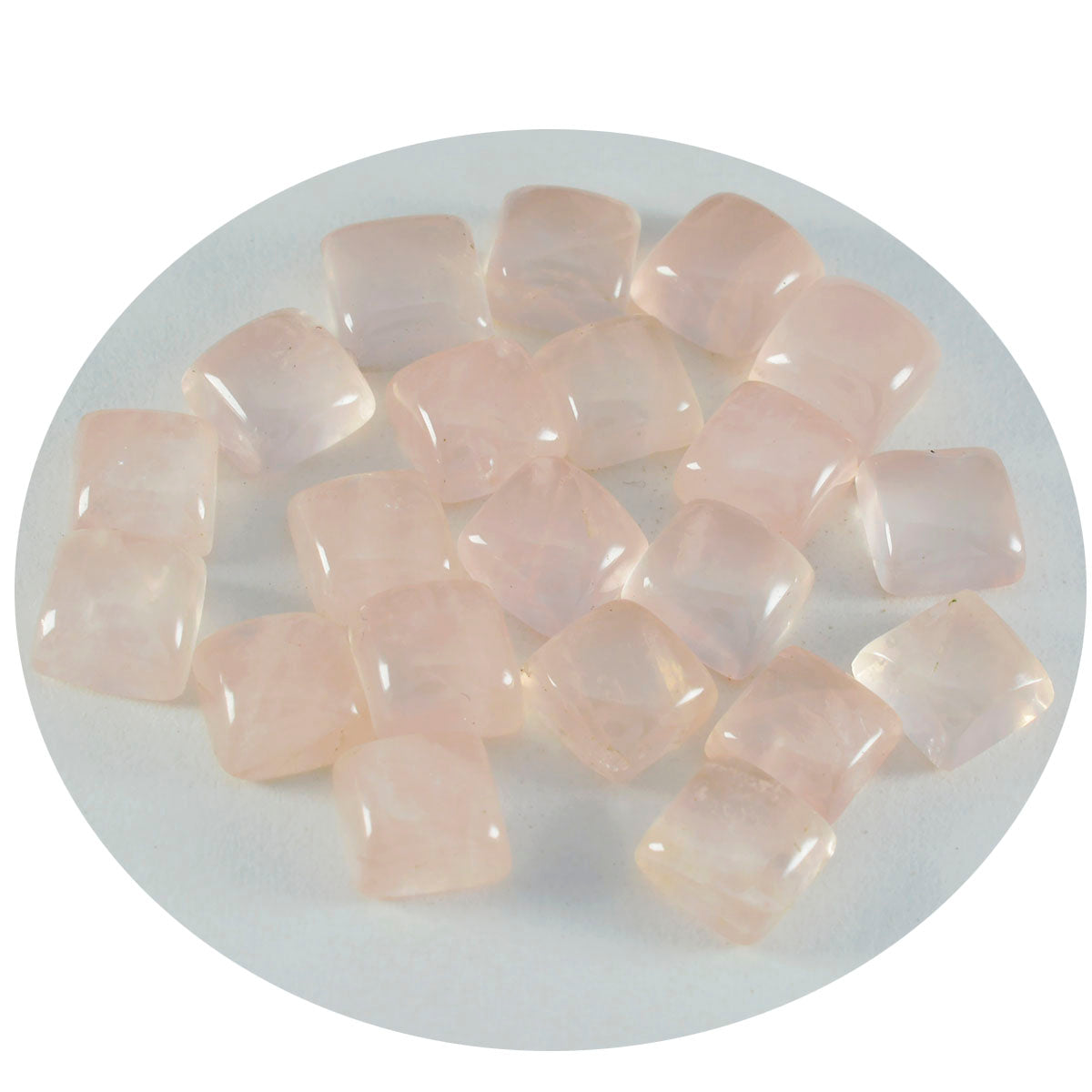 Riyogems 1pc cabochon de quartz rose rose 10x10mm forme carrée qualité surprenante pierres précieuses en vrac