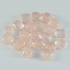 Riyogems 1PC Pink Rose Quartz Cabochon 10x10 mm Square Shape startling Quality Loose Gems