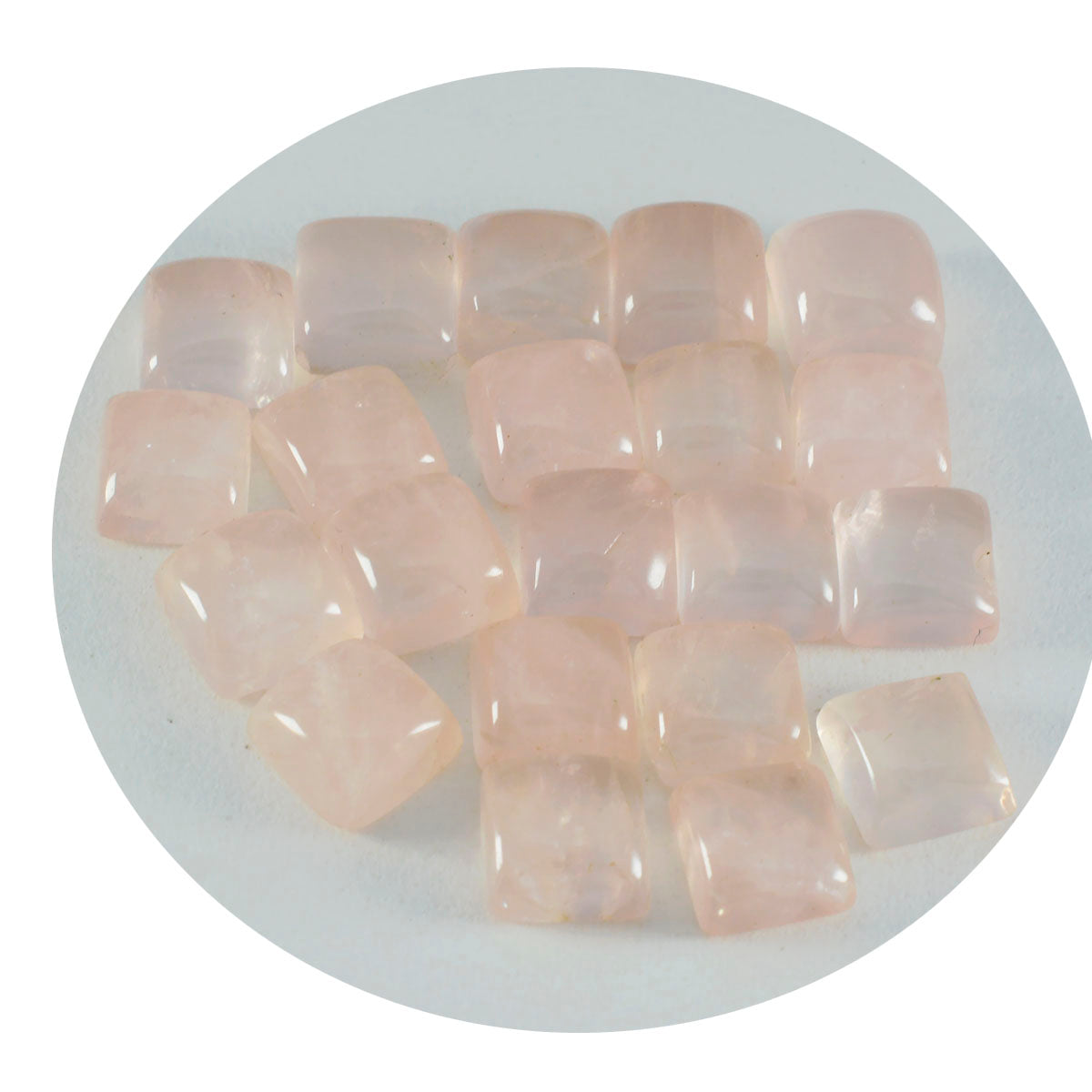 Riyogems 1PC Pink Rose Quartz Cabochon 11x11 mm Square Shape wonderful Quality Loose Stone