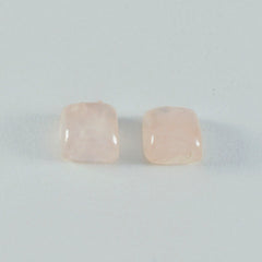 Riyogems 1PC Pink Rose Quartz Cabochon 12x12 mm Square Shape sweet Quality Loose Gemstone