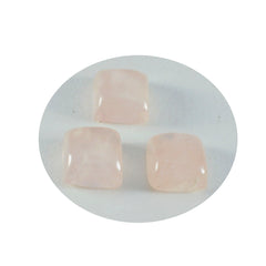 Riyogems 1 pc cabochon de quartz rose rose 13x13 mm forme carrée gemme de superbe qualité