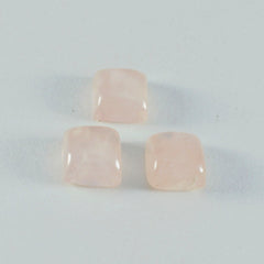 Riyogems 1 pc cabochon de quartz rose rose 13x13 mm forme carrée gemme de superbe qualité