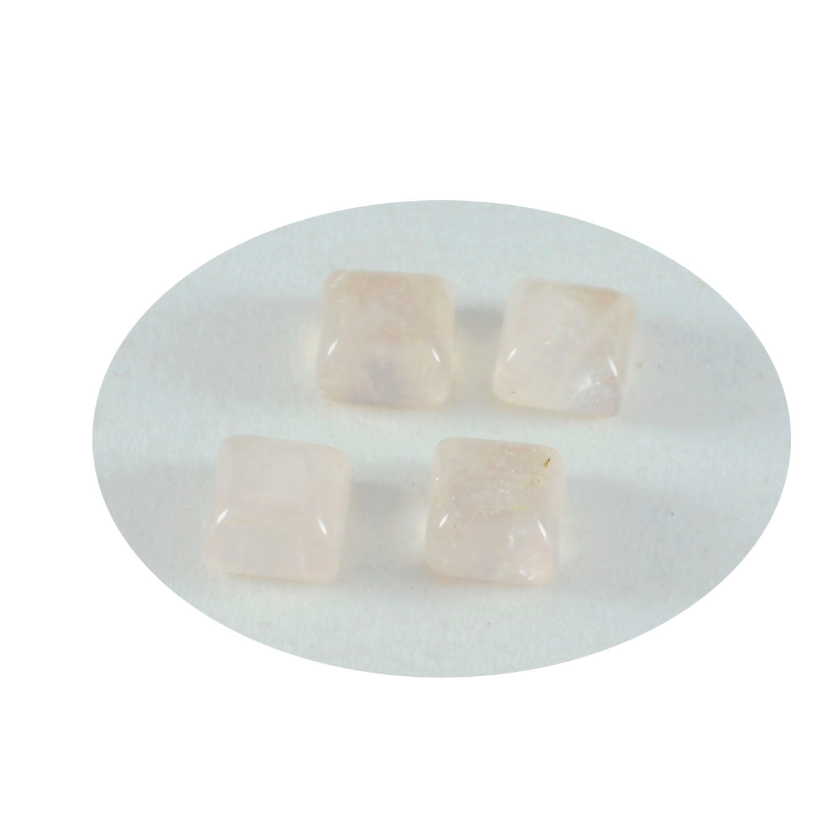 1 cabujón de cuarzo rosa de riyogems, forma cuadrada de 8x8 mm, piedra preciosa de gran calidad