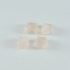 Riyogems 1PC Pink Rose Quartz Cabochon 8x8 mm Square Shape great Quality Gemstone