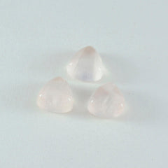 riyogems 1 pieza cabujón de cuarzo rosa 10x10 mm forma de billón a+1 gemas de calidad