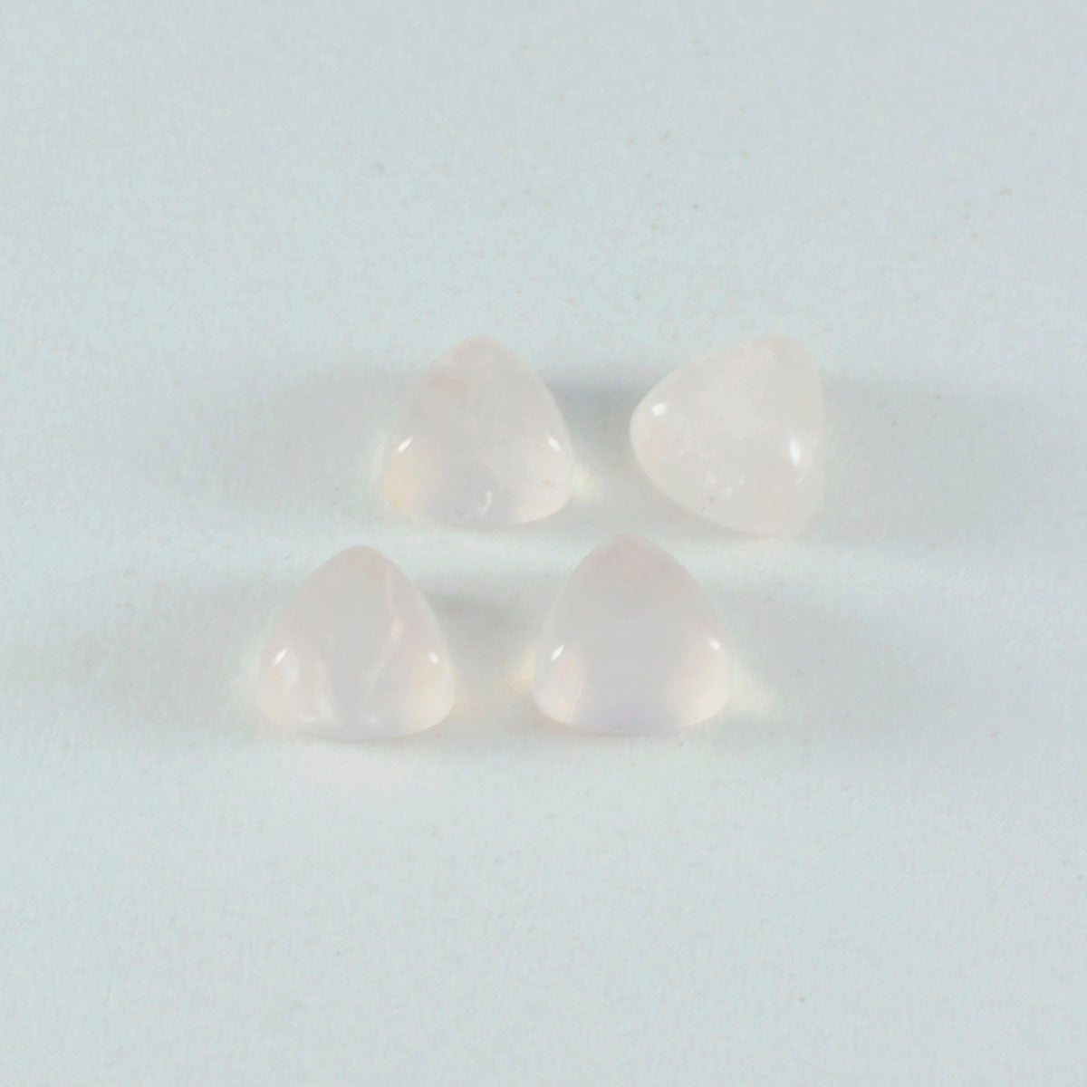Riyogems 1 Stück rosa Rosenquarz-Cabochon, 11 x 11 mm, Trillionenform, A1-Qualitätsstein