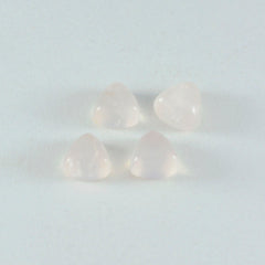 Riyogems 1PC Pink Rose Quartz Cabochon 11x11 mm Trillion Shape A1 Quality Stone