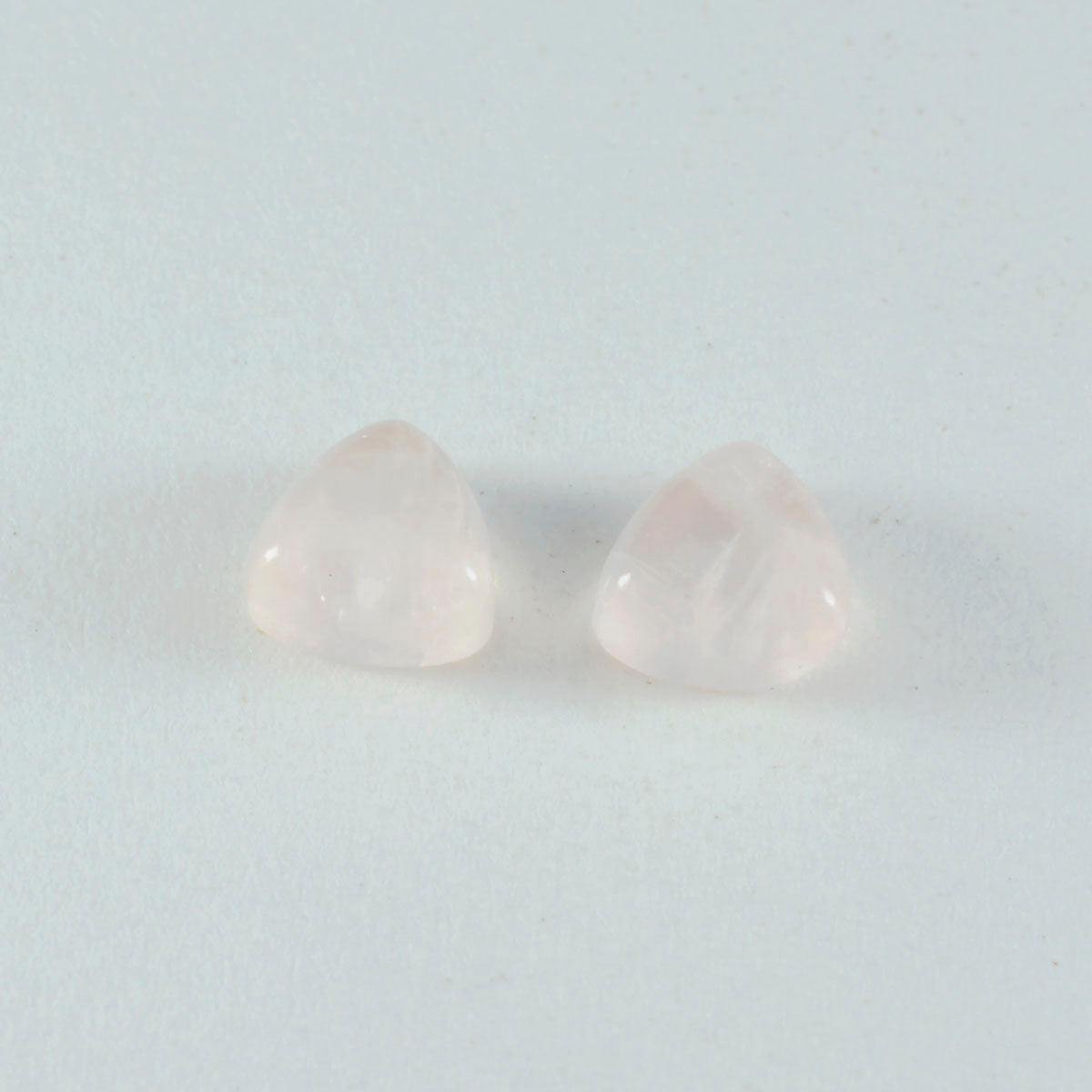 Riyogems 1PC Pink Rose Quartz Cabochon 12x12 mm Trillion Shape Good Quality Gemstone