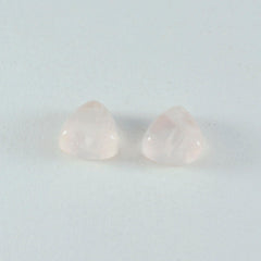 Riyogems 1pc cabochon de quartz rose rose 12x12mm forme trillion pierre précieuse de bonne qualité