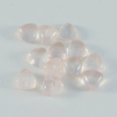 Riyogems, 1 pieza, cabujón de cuarzo rosa, 14x14mm, forma de billón, gemas sueltas de hermosa calidad