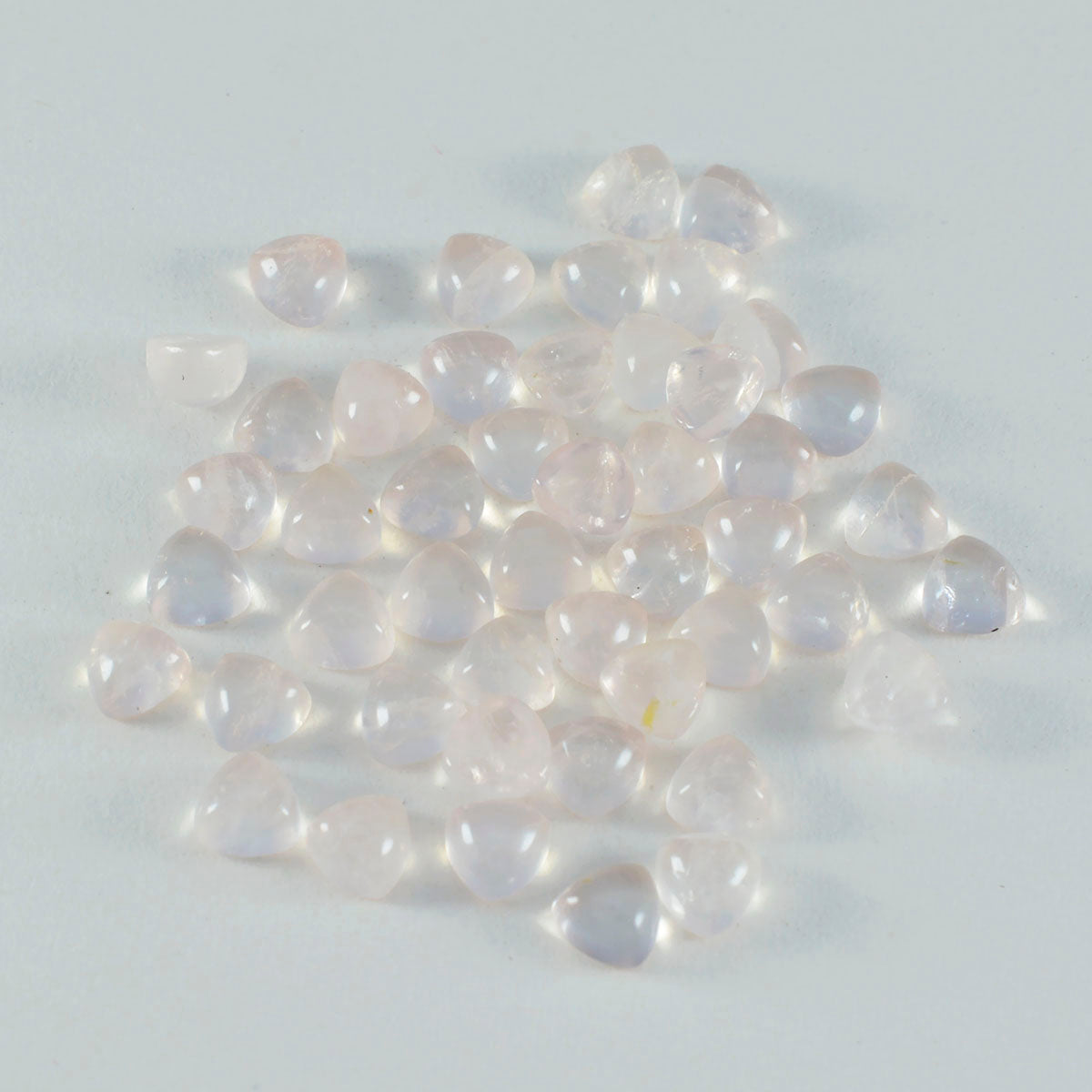 Riyogems 1pc cabochon de quartz rose rose 5x5mm forme de trillion mignon qualité gemme en vrac