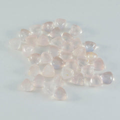 Riyogems 1PC Pink Rose Quartz Cabochon 6x6 mm Trillion Shape A Quality Loose Gems