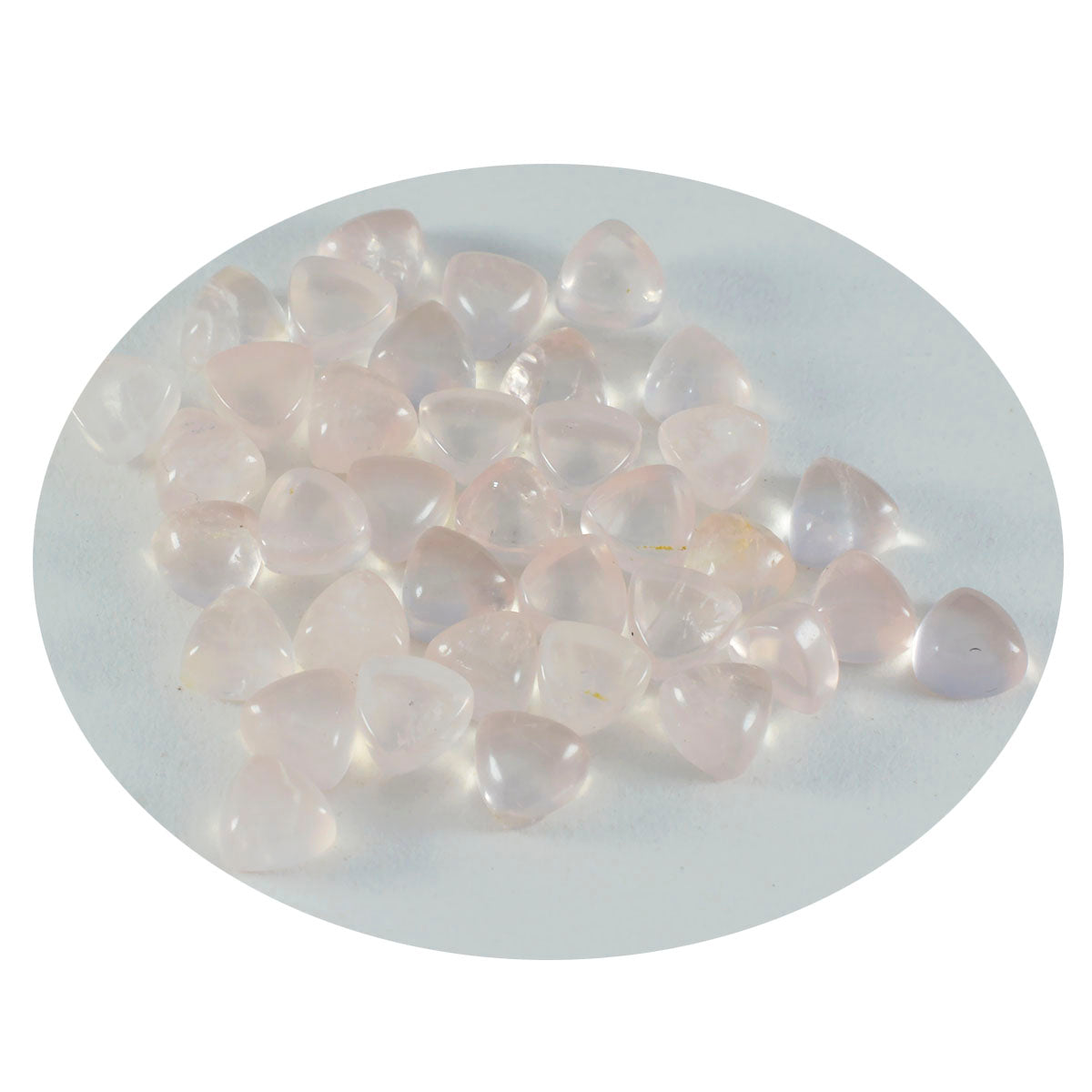 Riyogems 1pc cabochon de quartz rose rose 7x7mm forme trillion aa qualité pierre en vrac